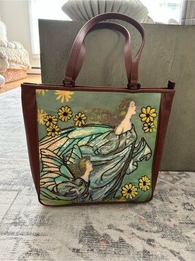 RARE Vintage Isabella Fiore Bead & Sequin Fairy Angel Tote